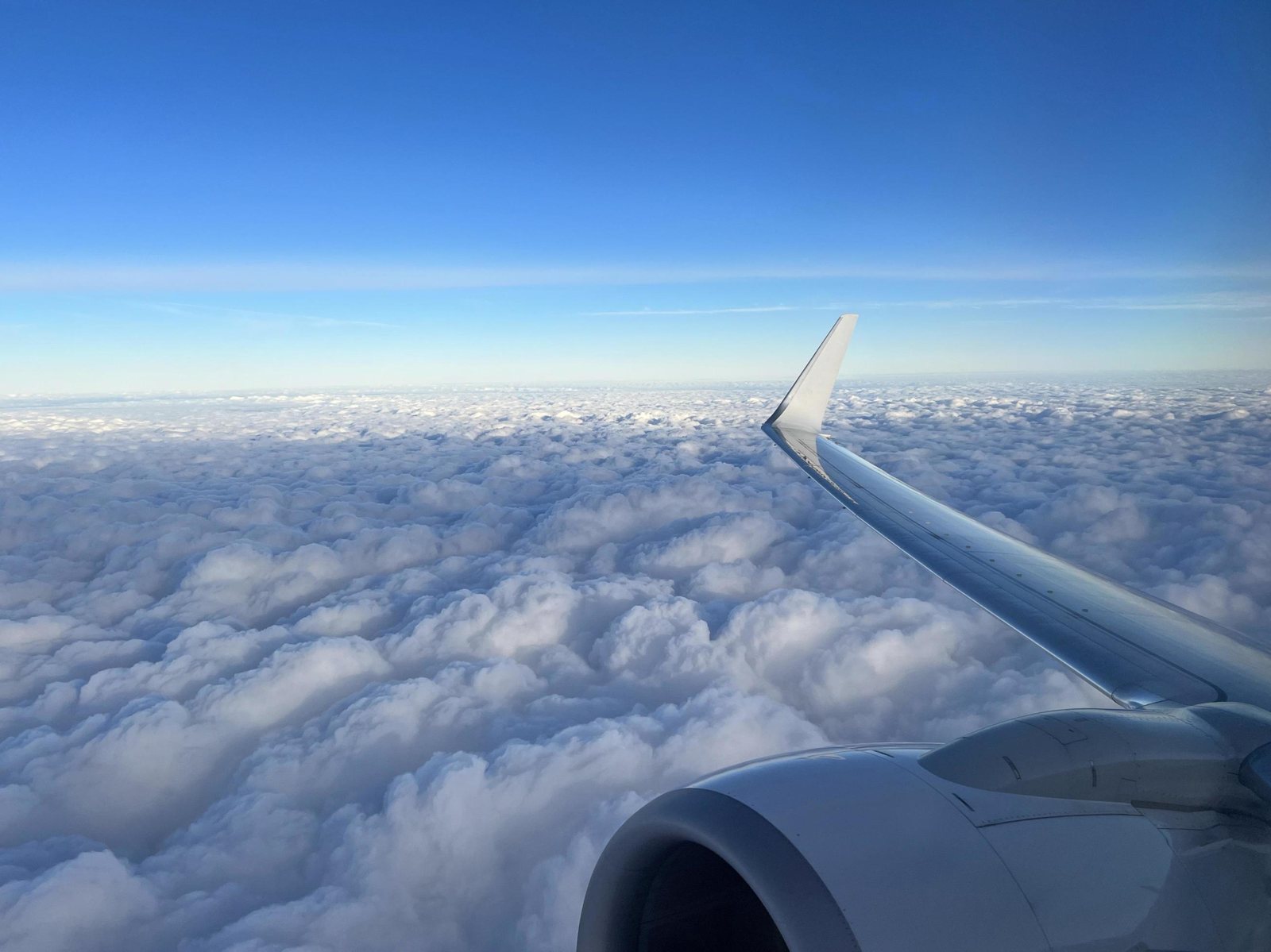 비행기 날개와 구름 - 일본 직항 비행