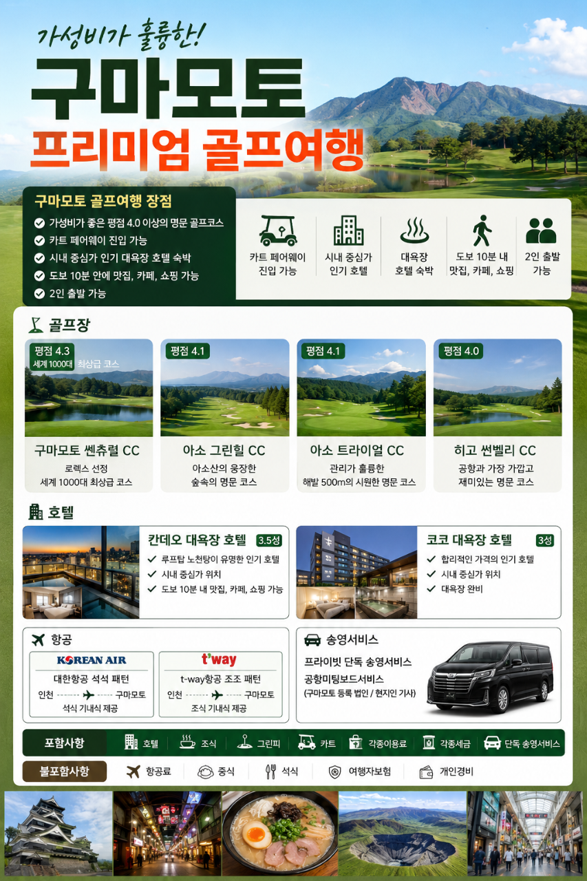 구마모토 프리미엄 골프여행 종합 포스터