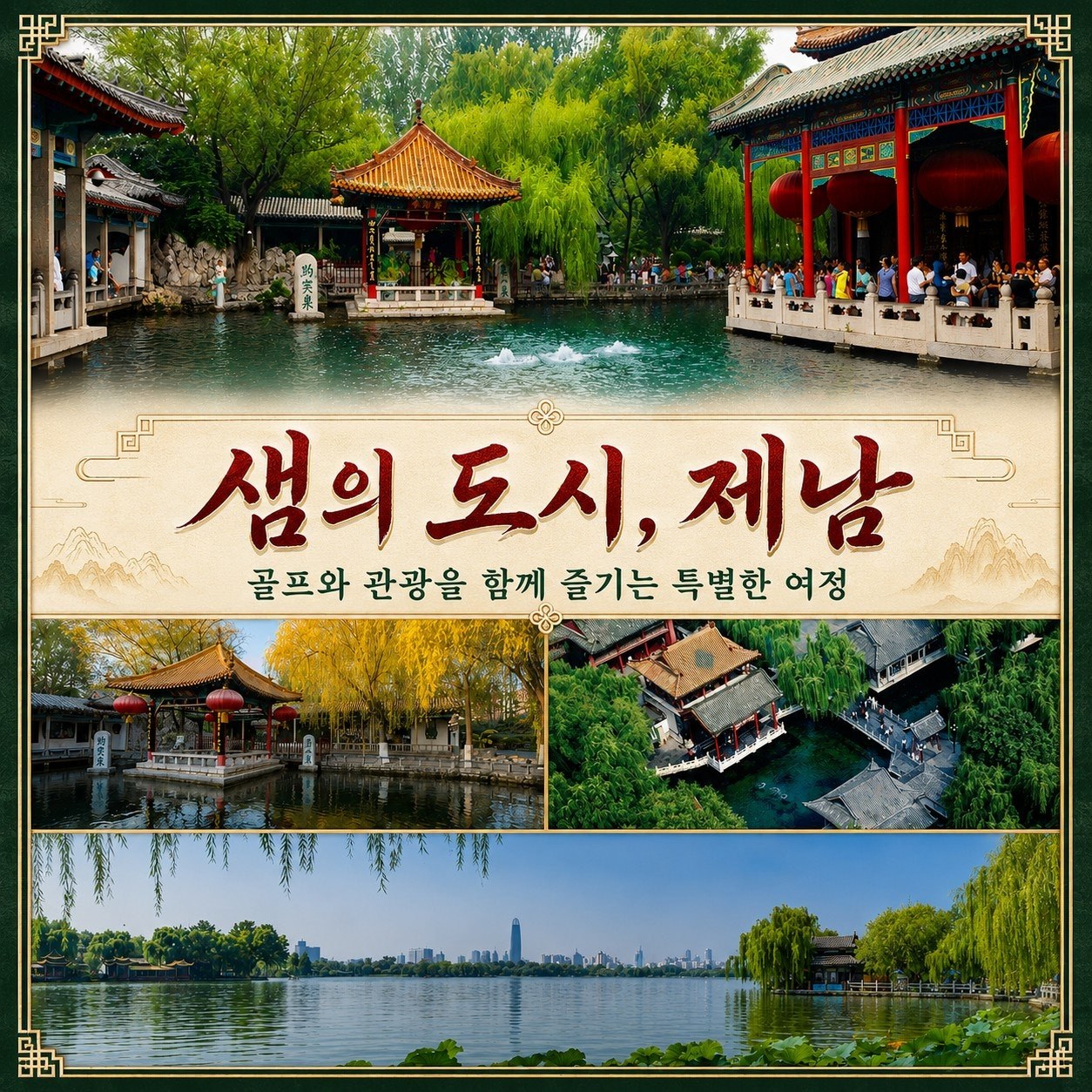 중국 산둥성 제남 — 샘의 도시 제남 관광 지역 소개 카드