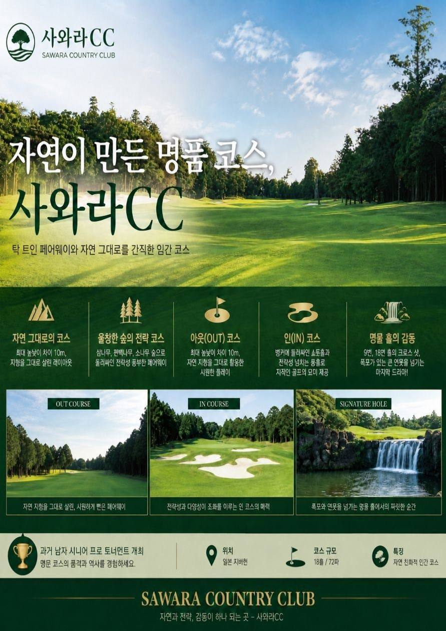 사와라 컨트리클럽 코스 안내 · 일본 이바라키 골프여행